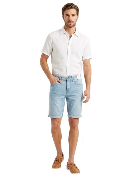 Image for Men's Plain Solid Jeans Short,Light Blue
