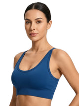 Image for Women's Plain Solid Sport Bra,Navy Blue
