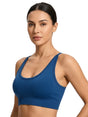 Image for Women's Plain Solid Sport Bra,Navy Blue