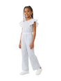 Image for Kids Girl's Printed Jumpsuit Open Back,White/Navy