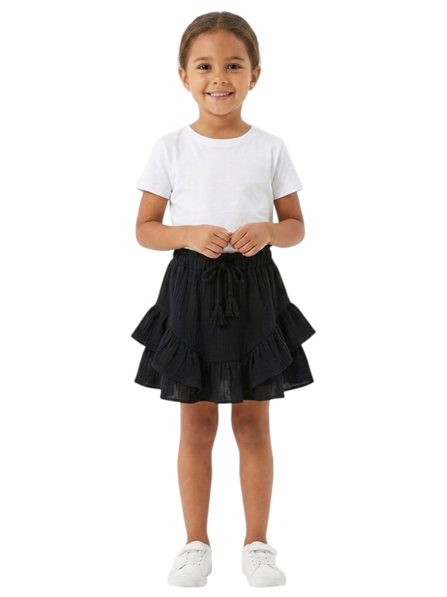 Image for Kids Girl's Ruffled Skirt,Black