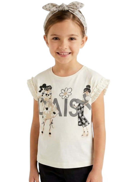 Image for Kids Girl's Printed Top & Hair Bands,White