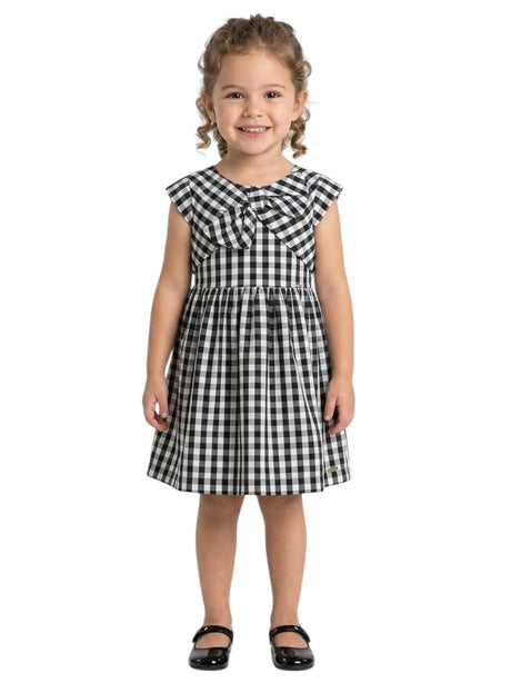 Image for Kids Girl's Plaid Dress,White/Black