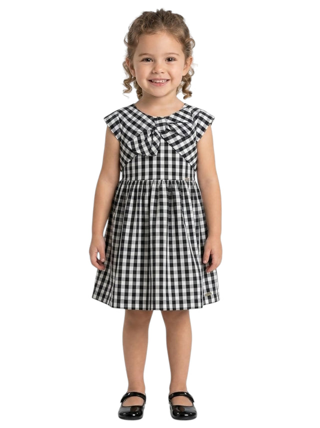 Image for Kids Girl's Plaid Dress,White/Black