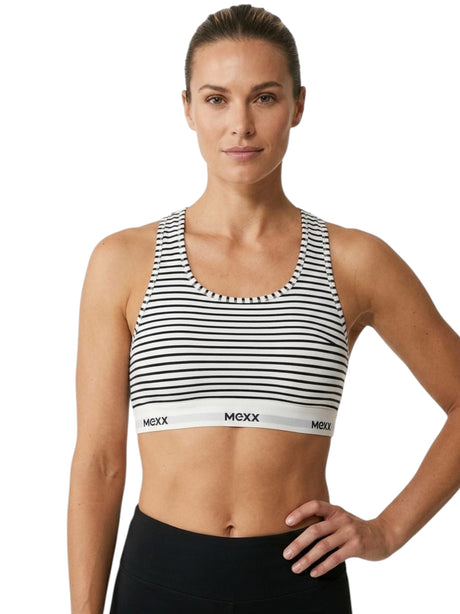 Image for Women's Striped Sport Top,Black/White