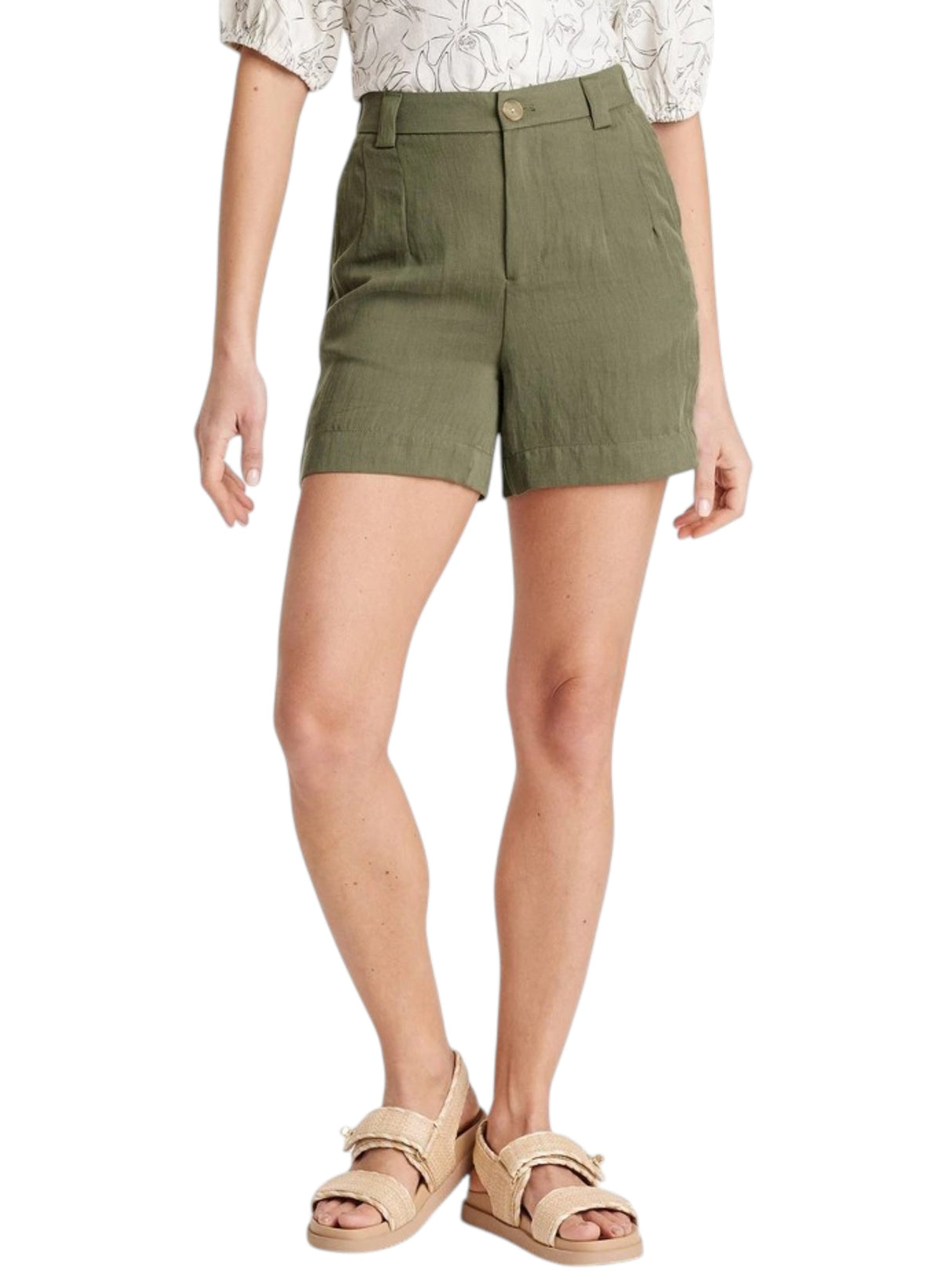 Image for Women's Plain Solid Short,Olive