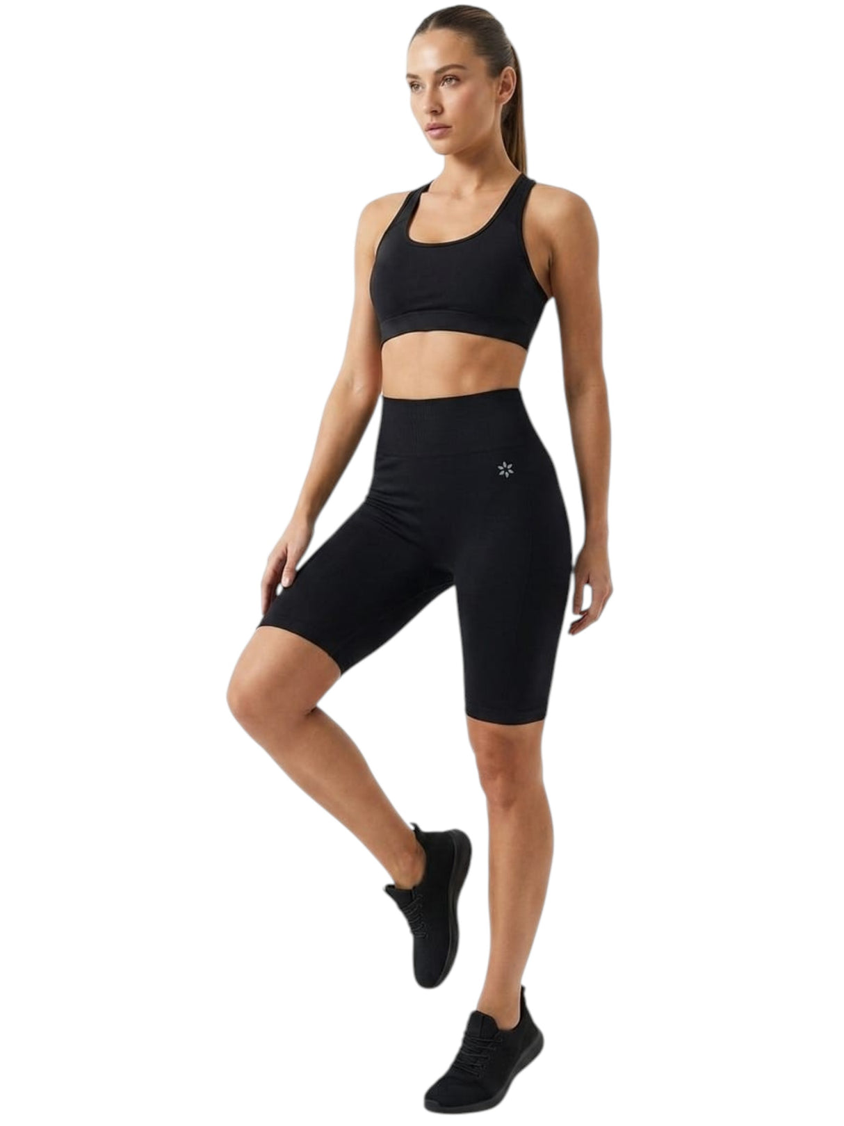 Image for Women's Plain Solid Short Legging,Black
