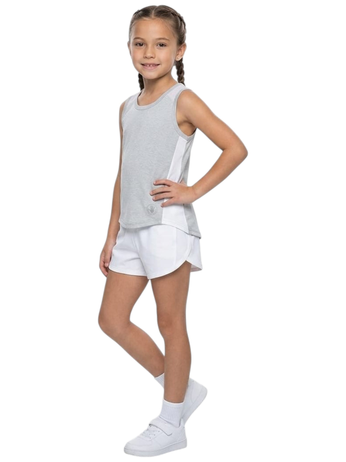 Image for Kids Girl's Colorblocked Sport Top,Grey