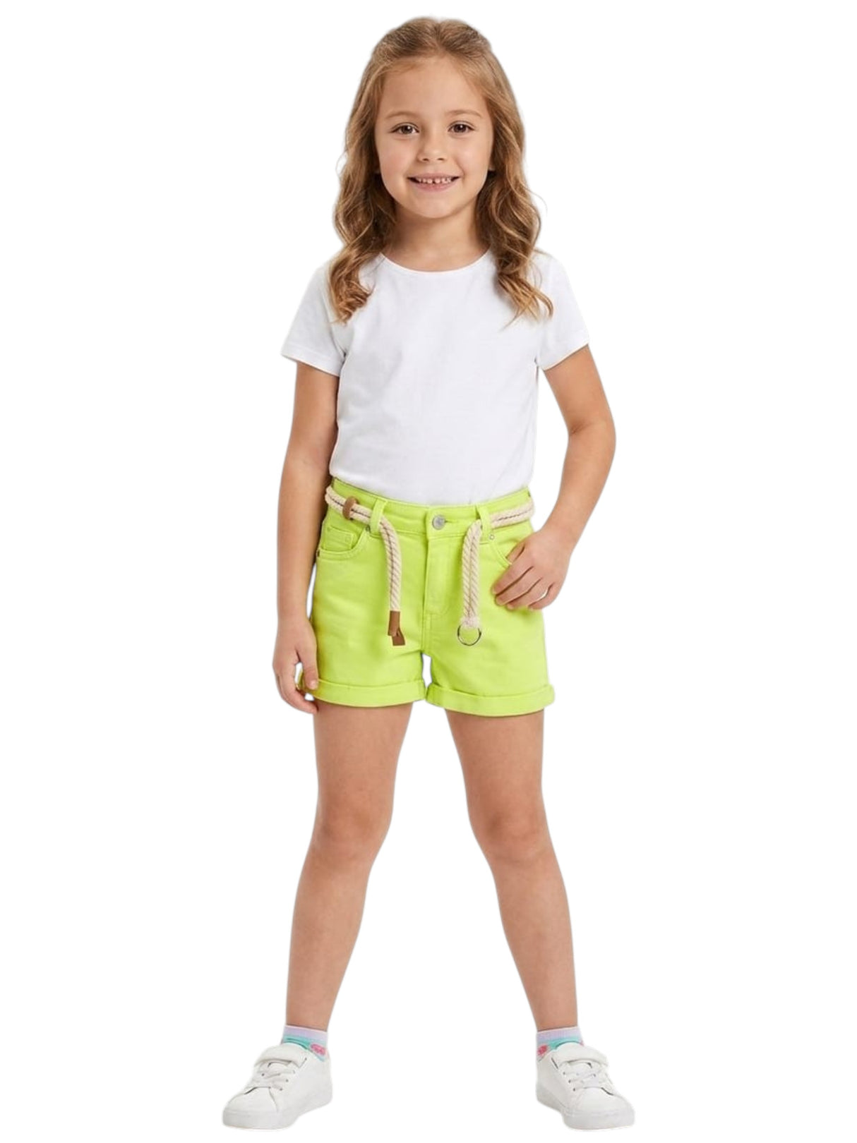 Image for Kids Girl's Plain Solid Short,Light Green