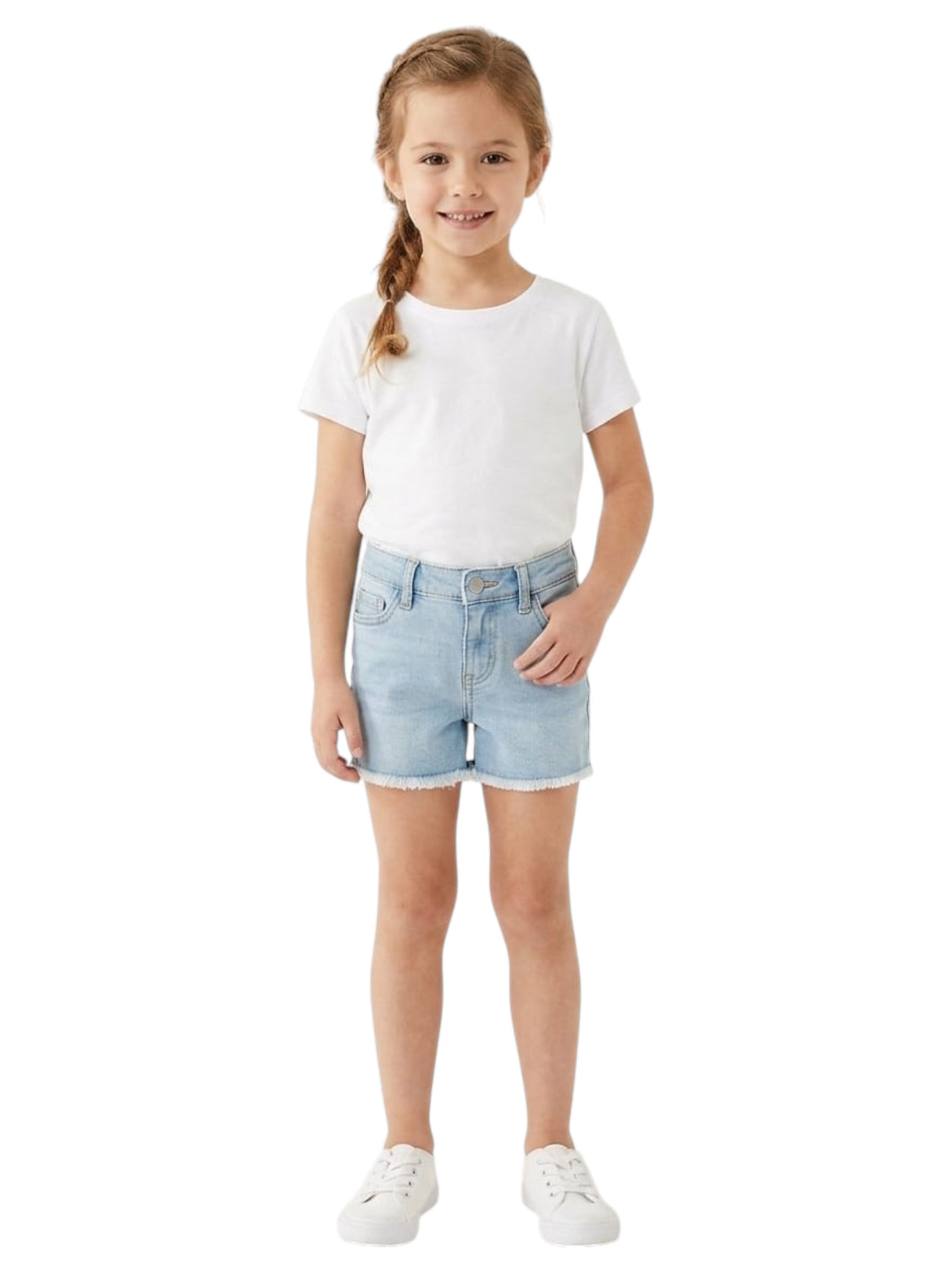Image for Kids Girl's Plain Solid Jeans Short,Light Blue