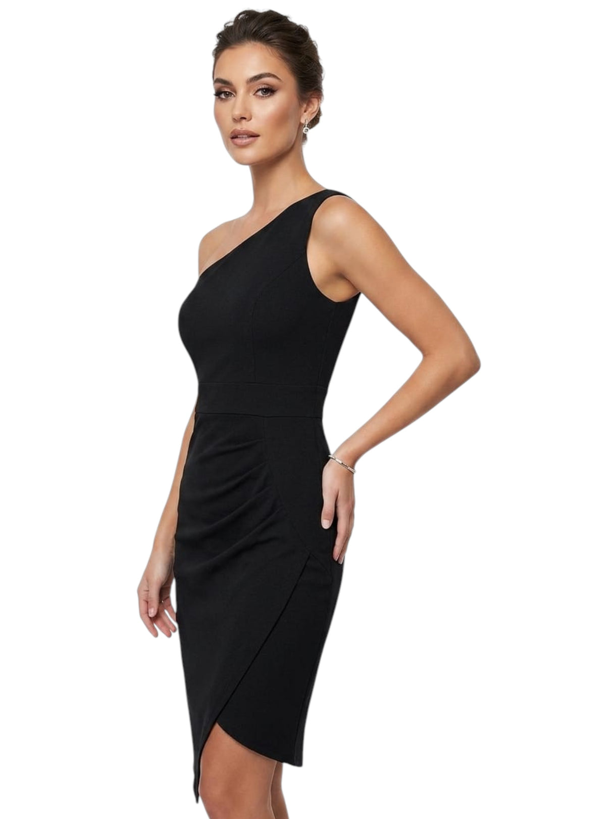 Image for Women's Plain Solid Dress,Black