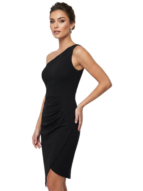 Image for Women's Plain Solid Dress,Black