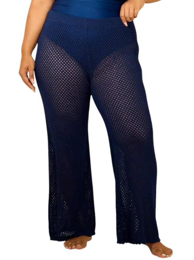 Image for Women's Textured Cover up Pant,Navy