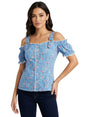 Image for Women's Floral Printed Top,Blue