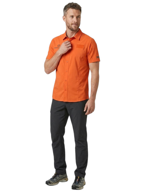 Image for Men's Brand Logo Printed Dress Shirt,Orange