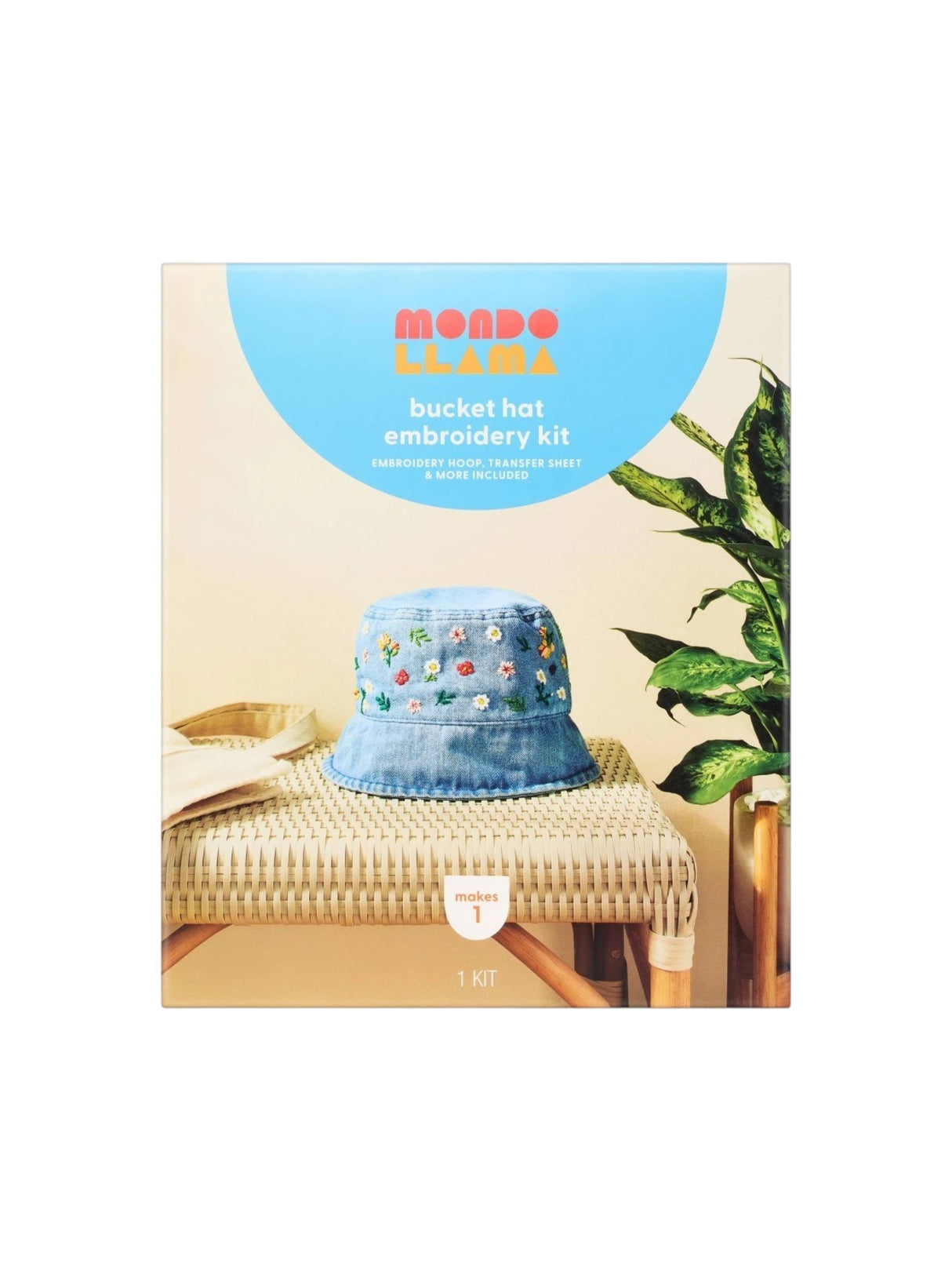 Image for Bucket Hat Floral Embroidery Craft Kit