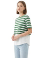 Image for Women's Striped Top,Green/White