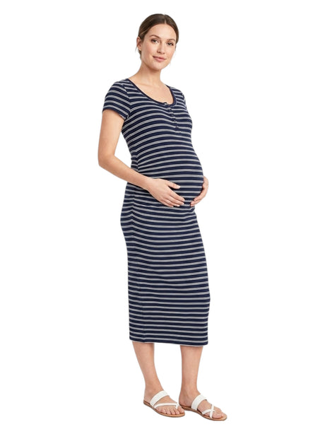 Image for Women's Striped Pregnant Dress,Navy