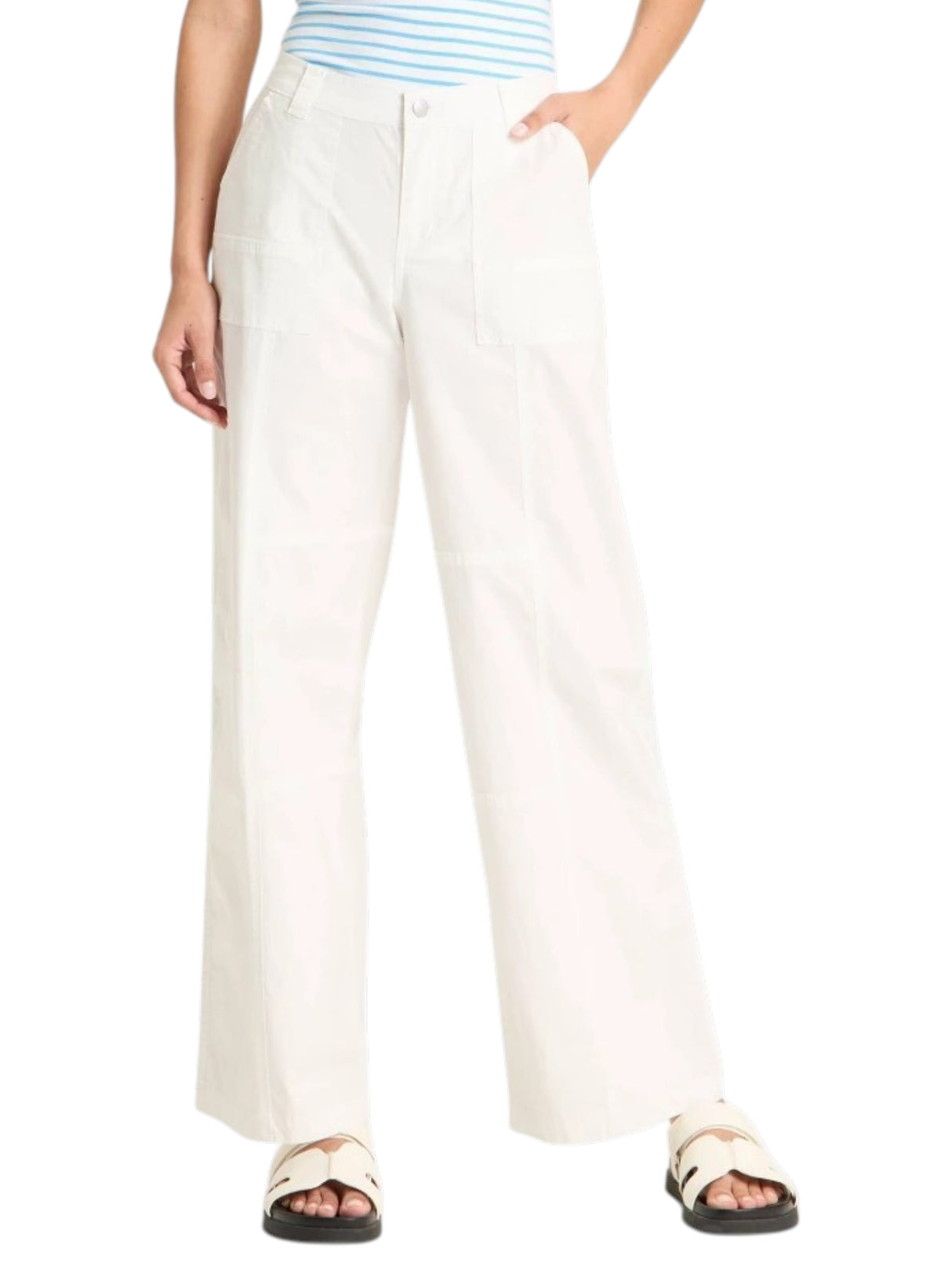 Image for Women's Plain Solid Pant,White