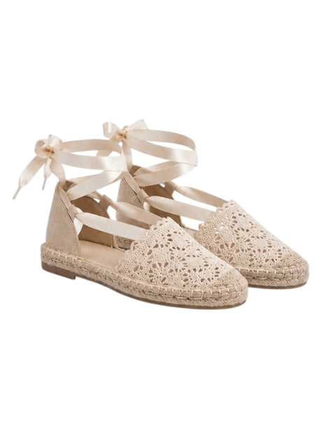 Image for Women's Textured Wrapped Ballerinas,Light Beige