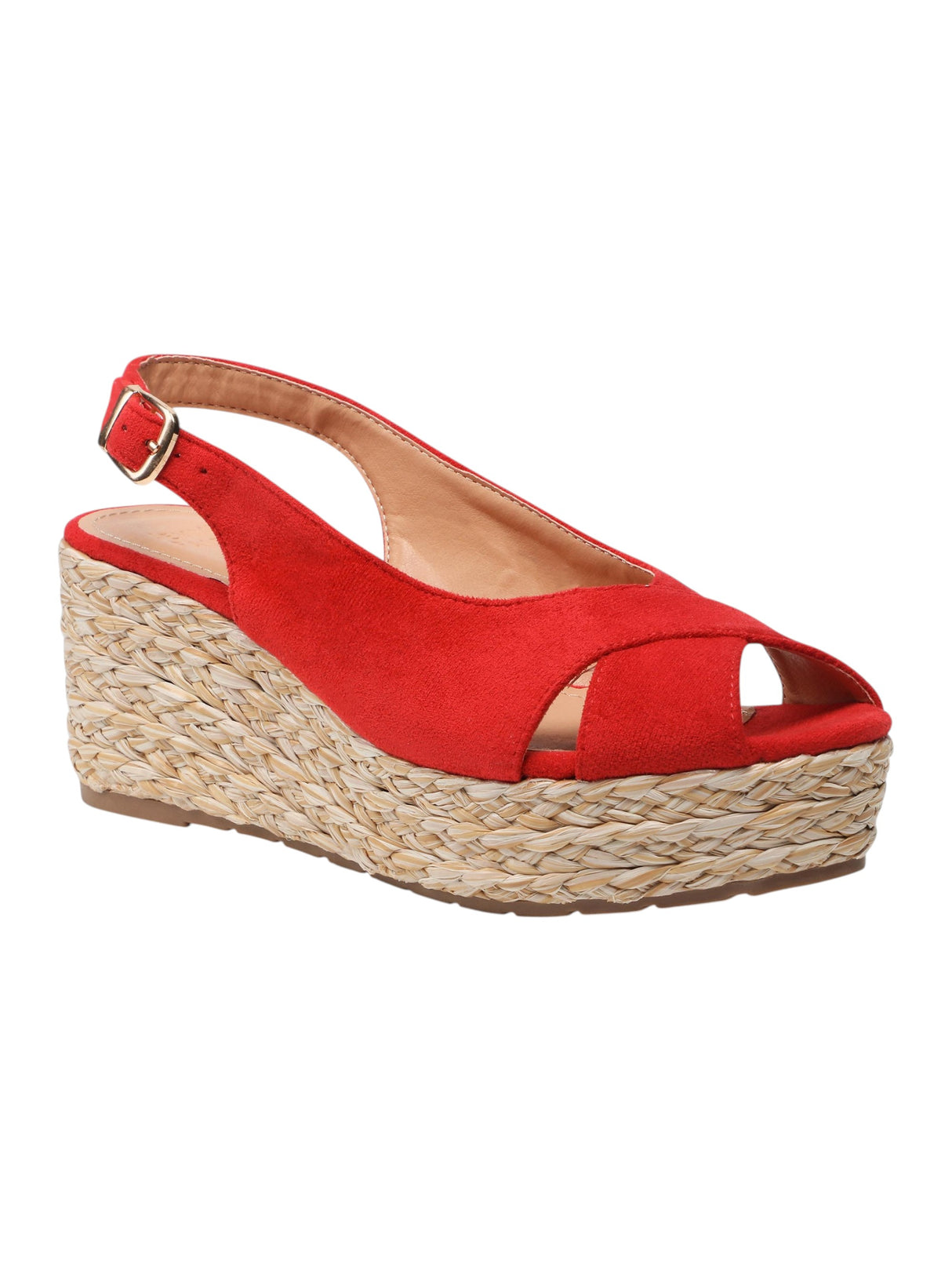 Image for Women's Ribbed Heeled Shoes,Red
