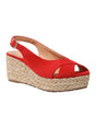 Image for Women's Ribbed Heeled Shoes,Red