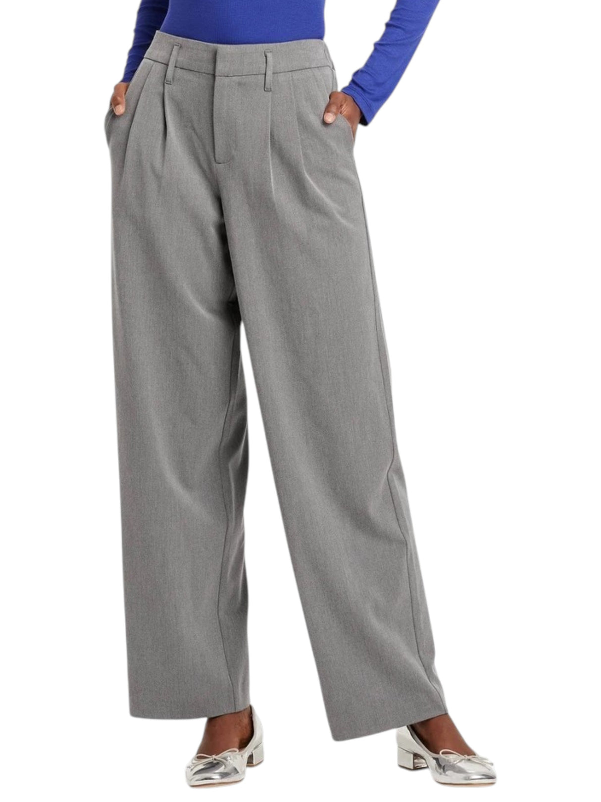 Image for Women's Plain Solid Classic Pant,Grey