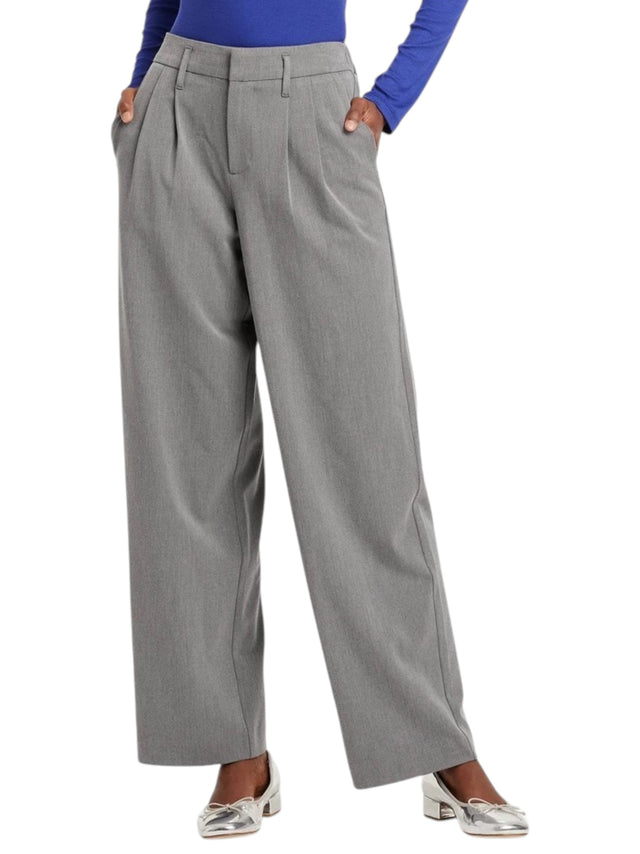 Image for Women's Plain Solid Classic Pant,Grey