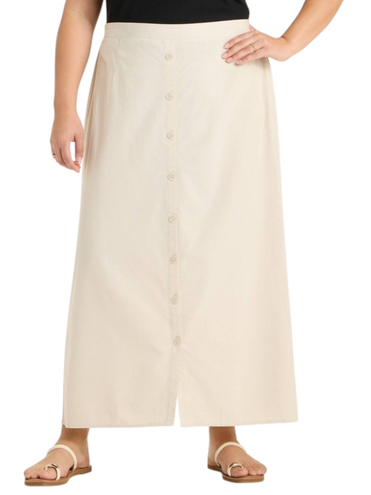 Image for Women's Plain Solid Skirt,Beige