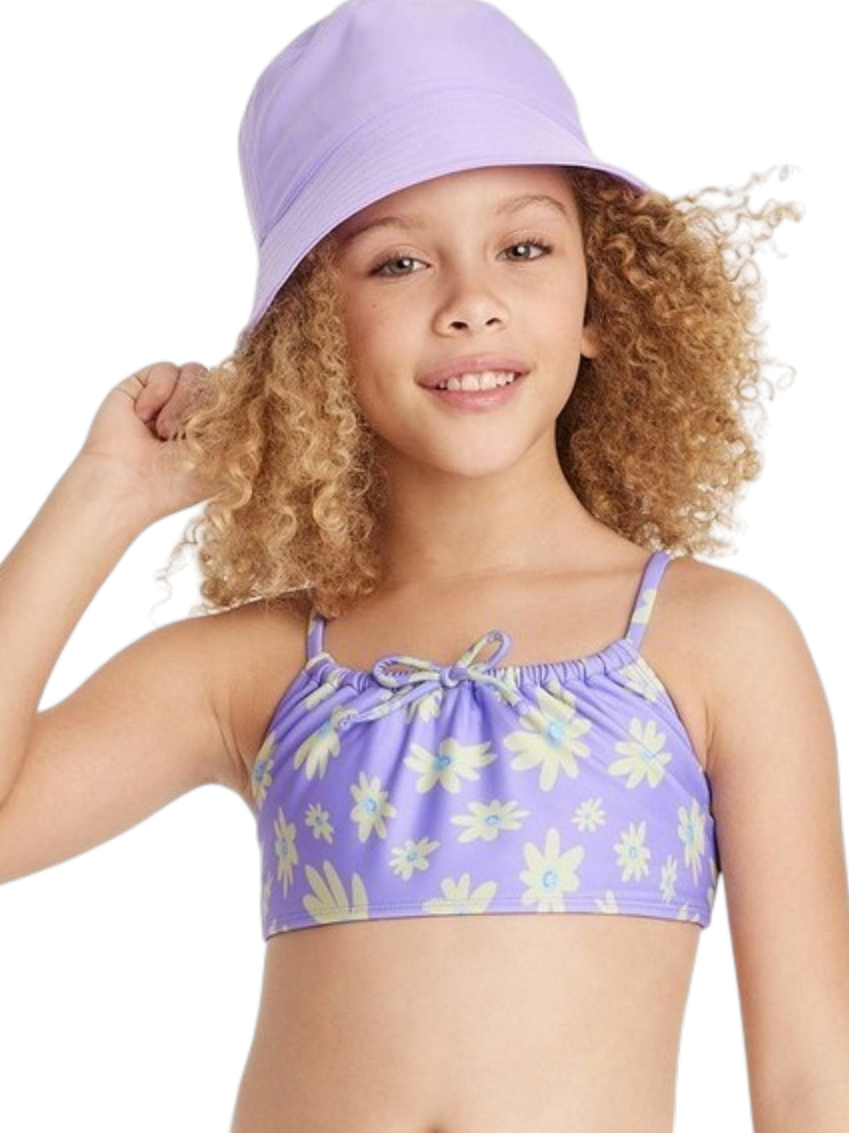 Image for Kids Girl's Printed Bikini Top,Mauve