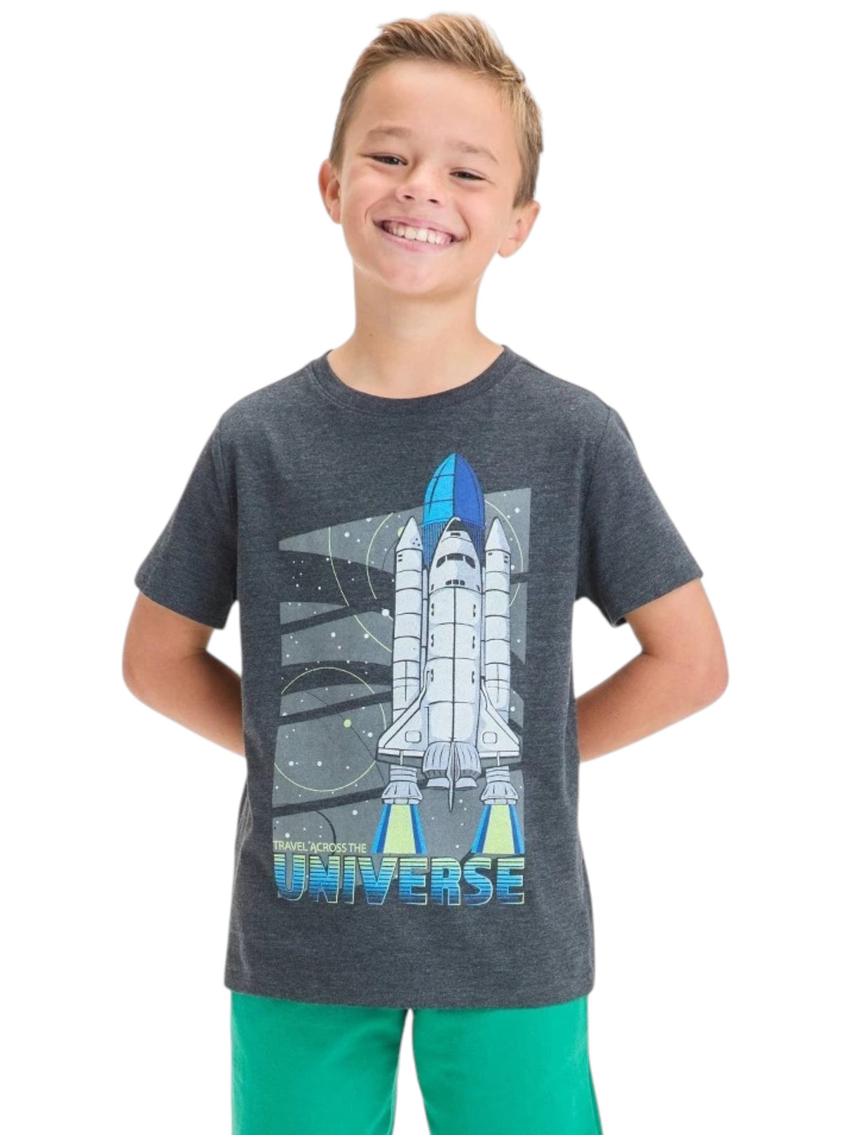 Image for Kids Boy's Printed Top,Dark Grey