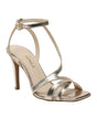 Image for Women's Ribbed Shiny Heeled Shoes,Gold