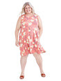 Image for Women's Printed Dress,Coral