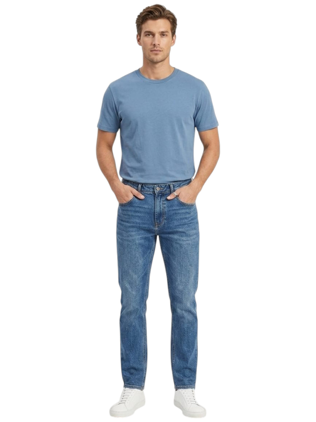 Image for Men's Plain Solid Top,Dusty Blue