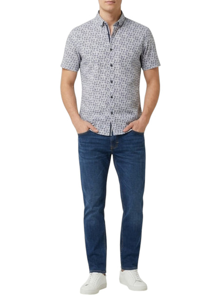 Image for Men's Printed Dress Shirt,Light Blue
