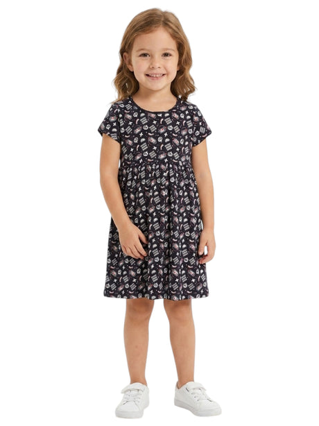 Image for Kids Girl's Printed Dress,Navy