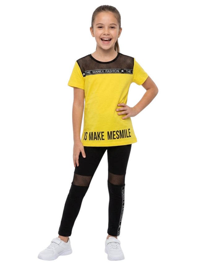 Image for Kids Girl's Printed Set,Yellow/Black