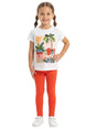 Image for Kids Girl's Printed Set,Orange/White