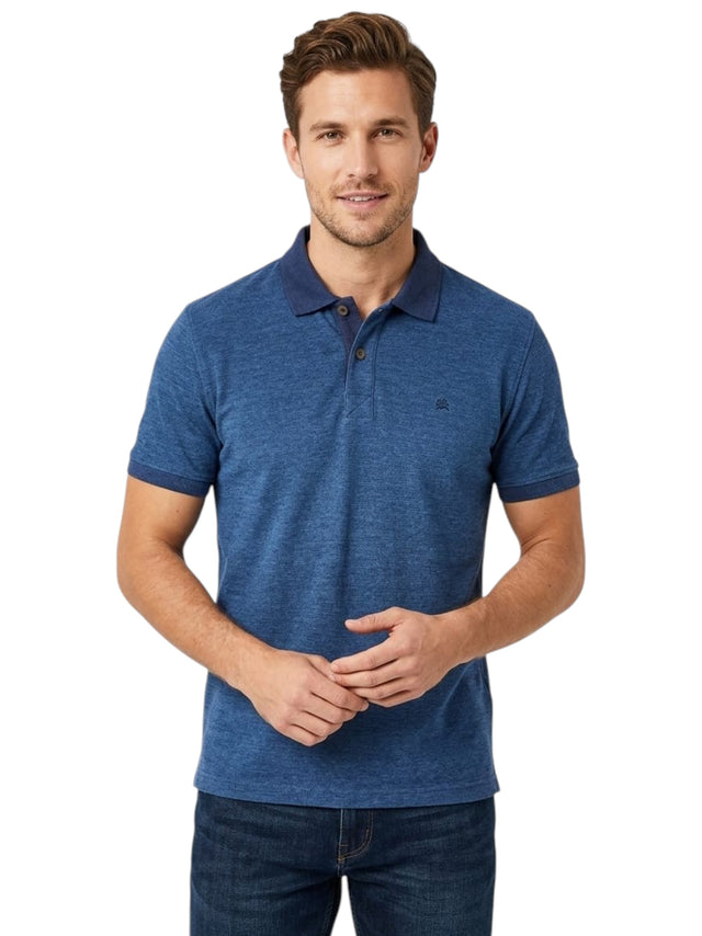 Image for Men's Textured Top,Navy Blue