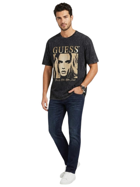 Image for Men's Brand Logo Printed Top,Black