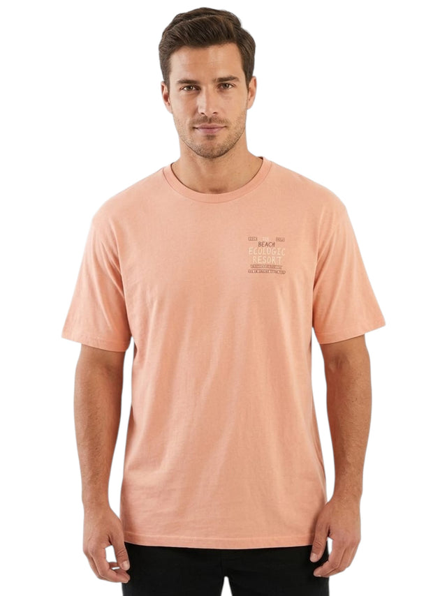 Image for Men's Printed Back Top,Coral