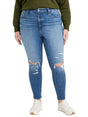 Image for Women's Washed Knee Ripped Jeans,Blue