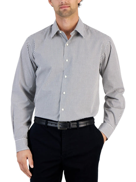 Image for Men's Plaid Dress Shirt,Blue/White
