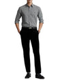 Image for Men's Plaid Dress Shirt,Black/White