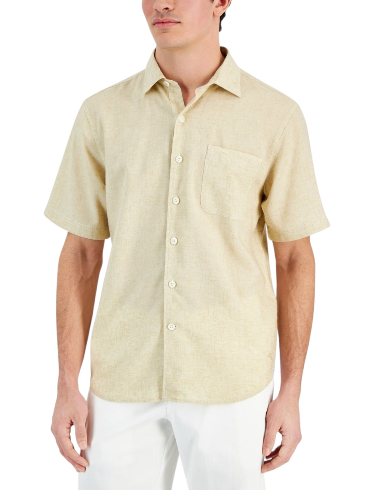 Image for Men's Plain Dress Shirt,Beige