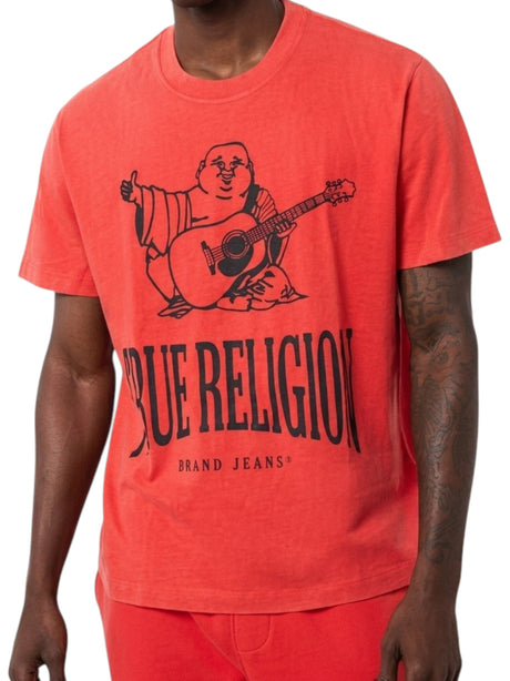 Image for Men's Printed Top,Dark Coral