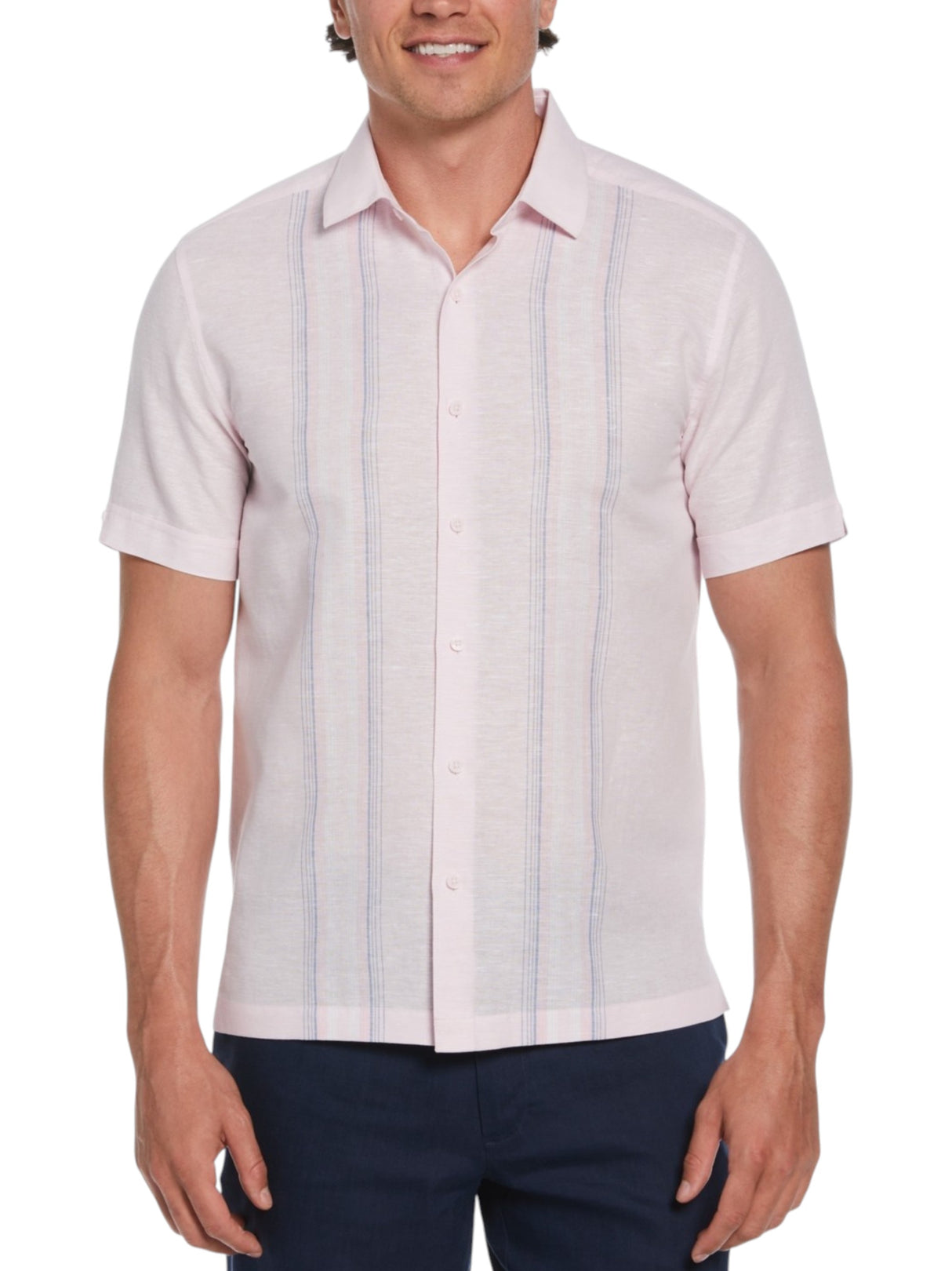 Image for Men's Stripped Dress Shirt,Light Pink