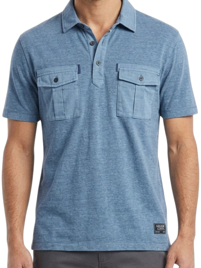 Image for Men's Plain Top,Dusty Blue