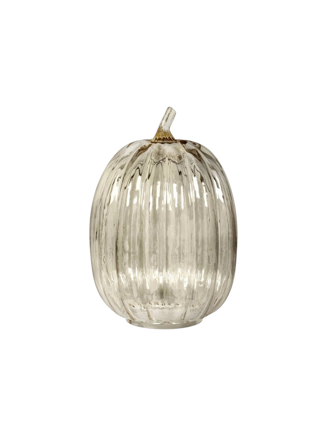 Image for Xl Tall Glass Pumpkin Figurine Champagne