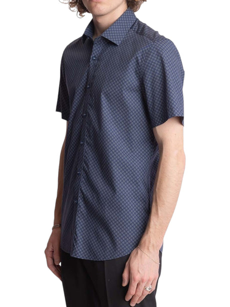 Image for Men's Printed Dress Shirt,Navy